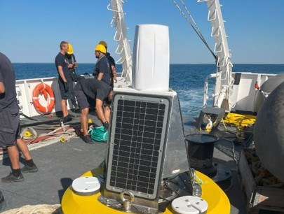 The MARLIN deployment buoy outside the RS Aqua facility